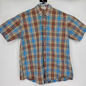 Cinch‎ Shirt Mens Large Button Down Western Rodeo Short Sleeve Plaid Casual